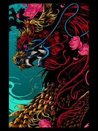 Japanese Dragon Metal Poster