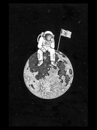 Moon Astronaut Metal Poster