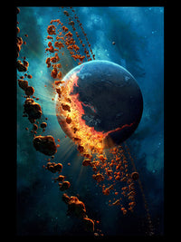 Planet Explosion Metal Poster